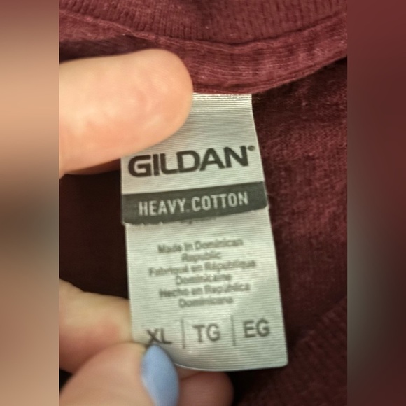 Gildan Mens XL Burgundy Gold Condors Dancing Elk Short Sleeve Tee Juno Bleeker - Picture 4 of 6